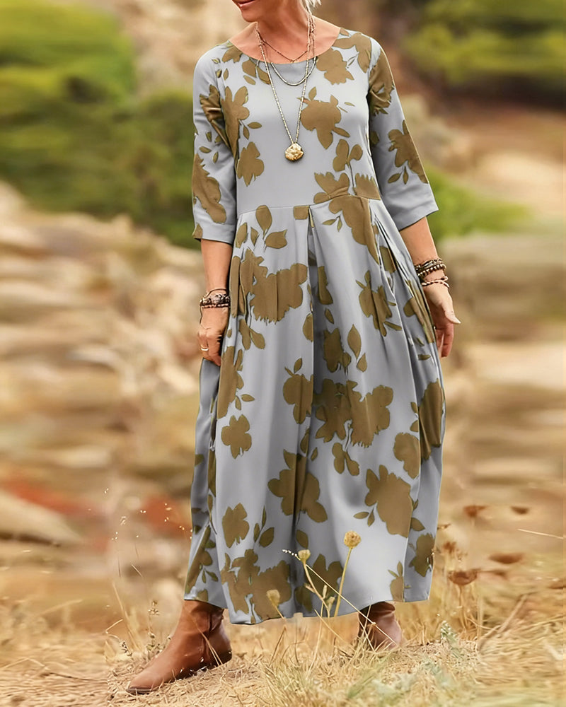 Robe tempérament rétro imprimée