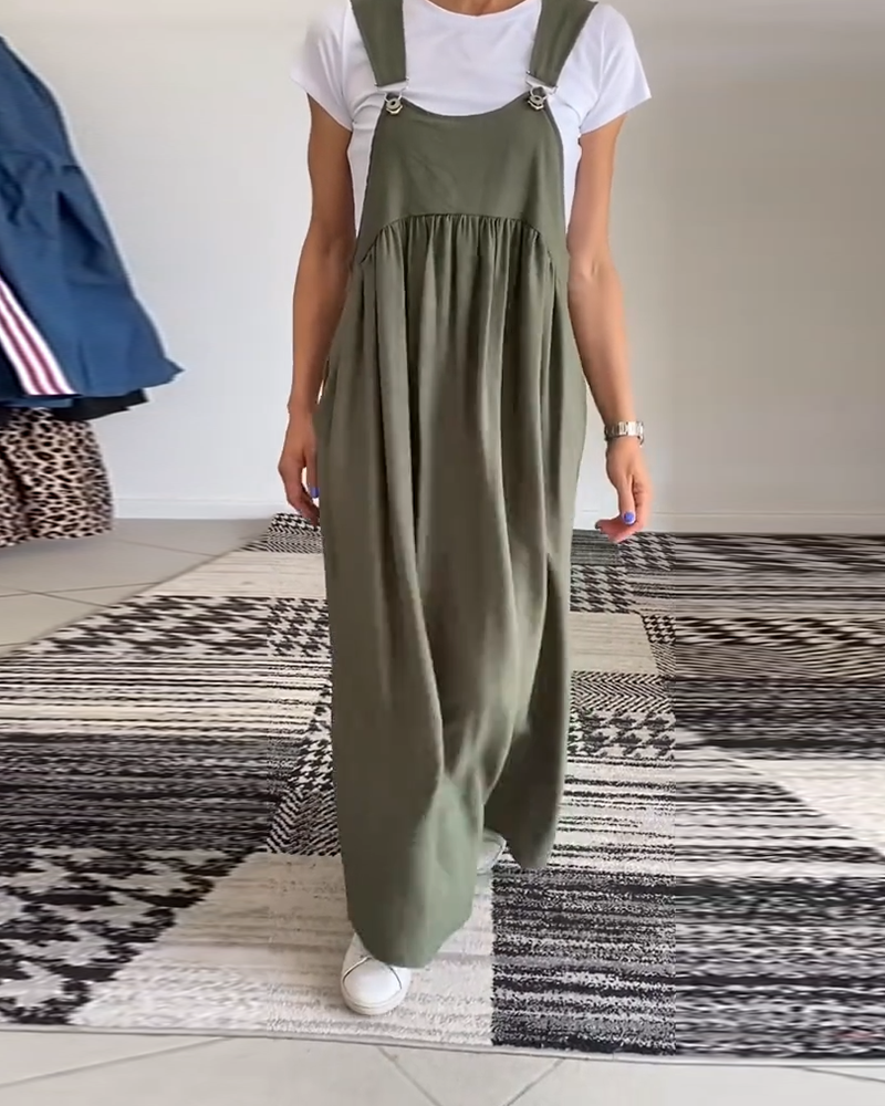 Robe décontractée couleur unie à bretelles