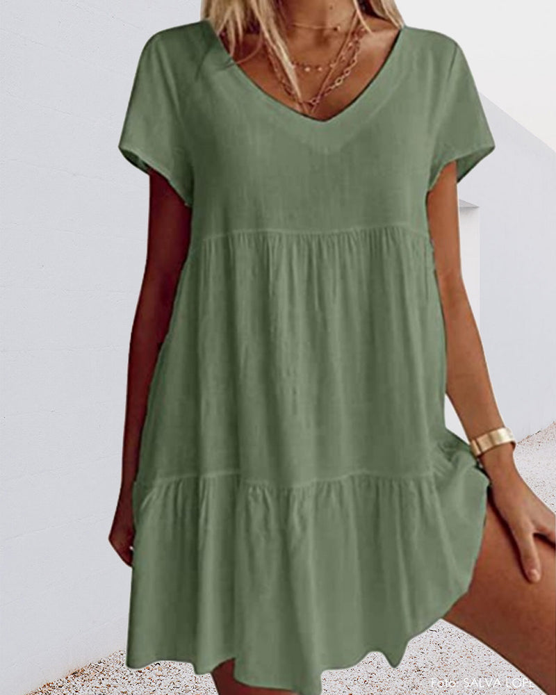 Robe ample décontractée à manches courtes