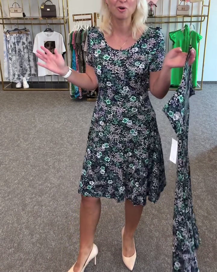 Robe Élégante Taille Fine Imprimée