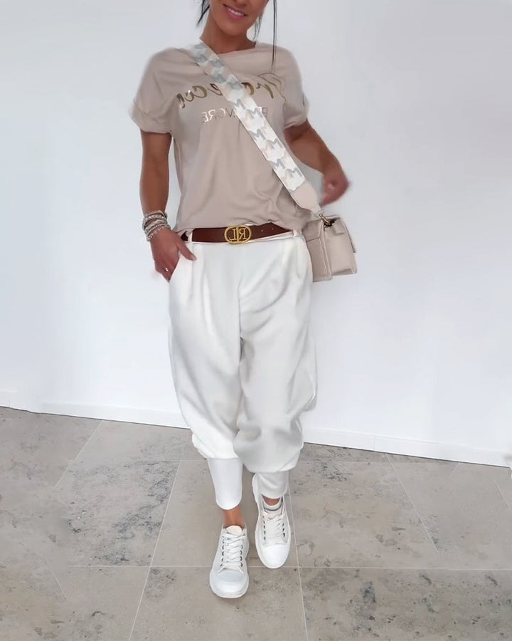 Pantalon Mode Couleur Unie Court