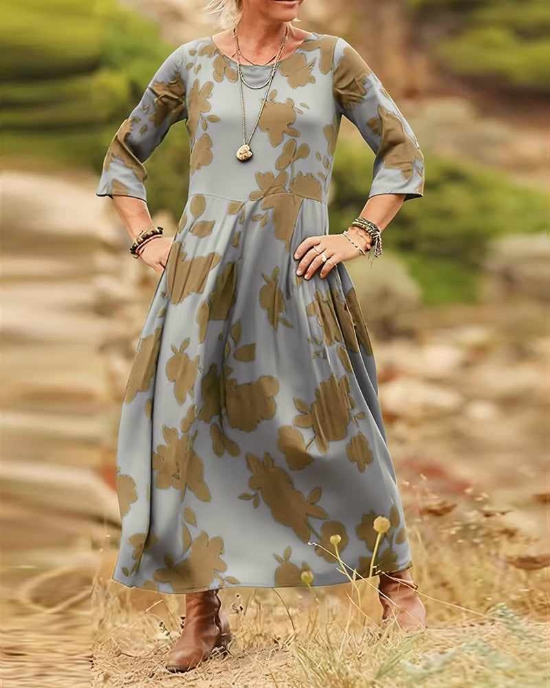 Robe tempérament rétro imprimée