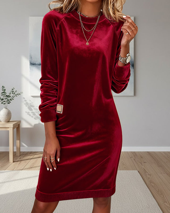 Robe Tendance Col Rond Manches Longues