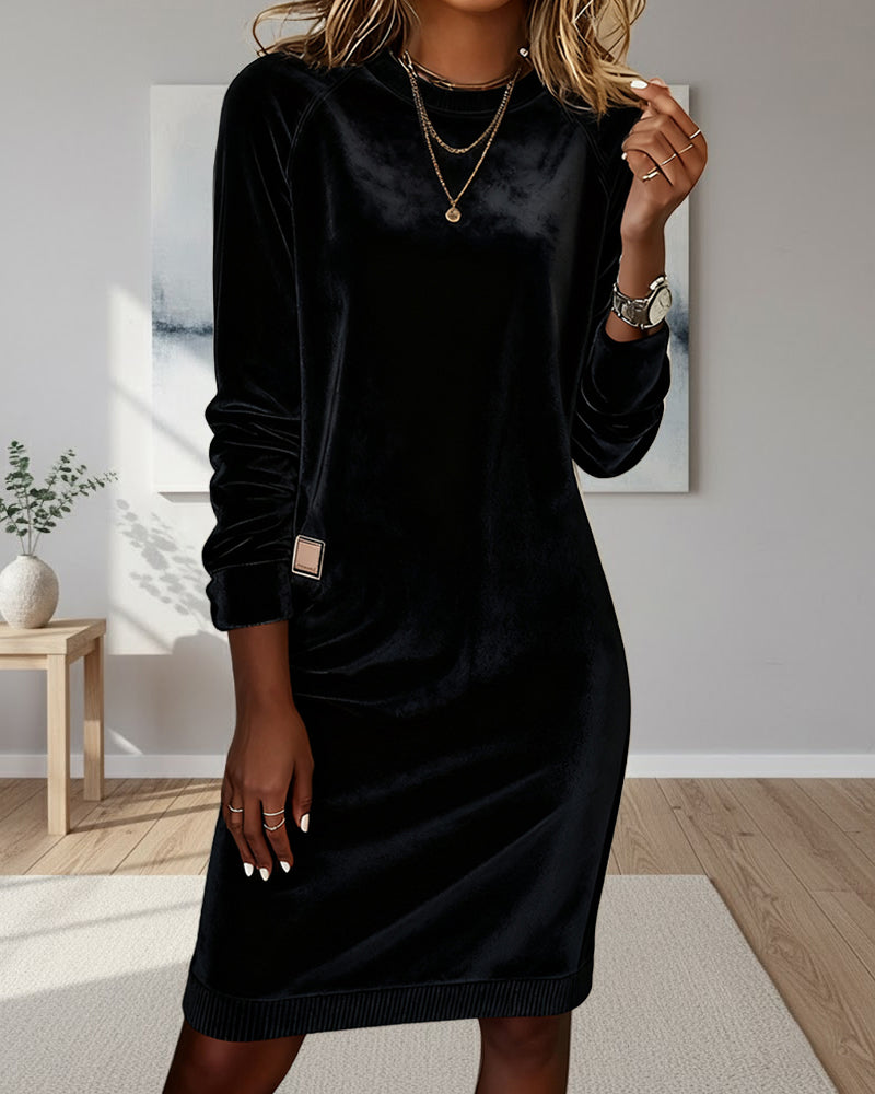 Robe Tendance Col Rond Manches Longues