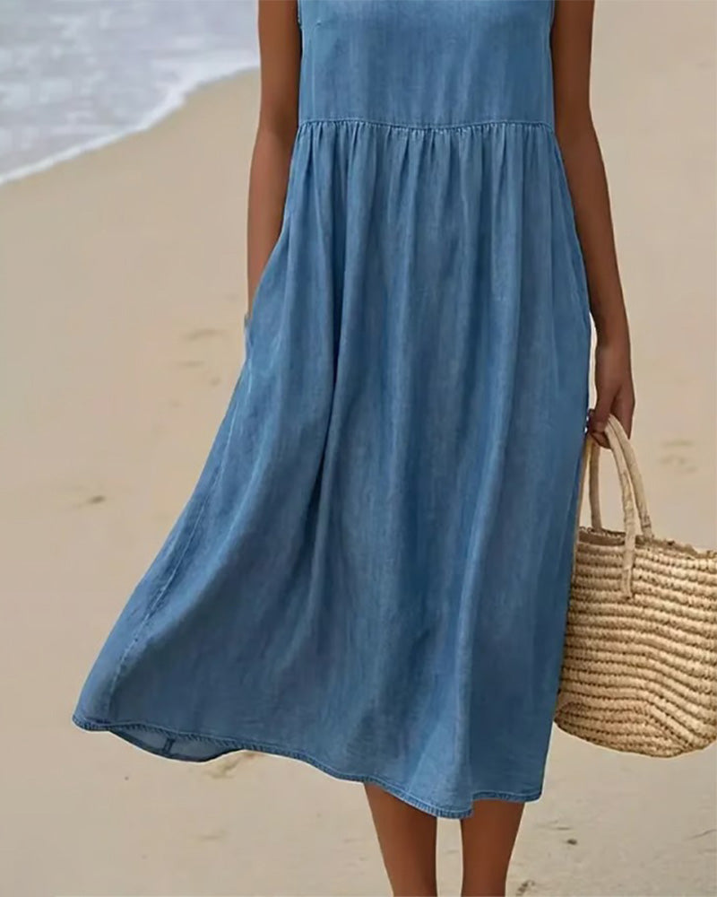 Robe Sans Manches Décontractée Jean