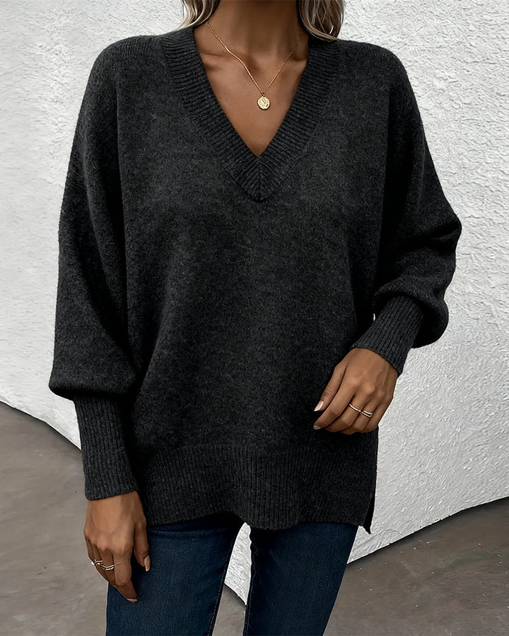 Pull Manche Lanterne Encolure En V