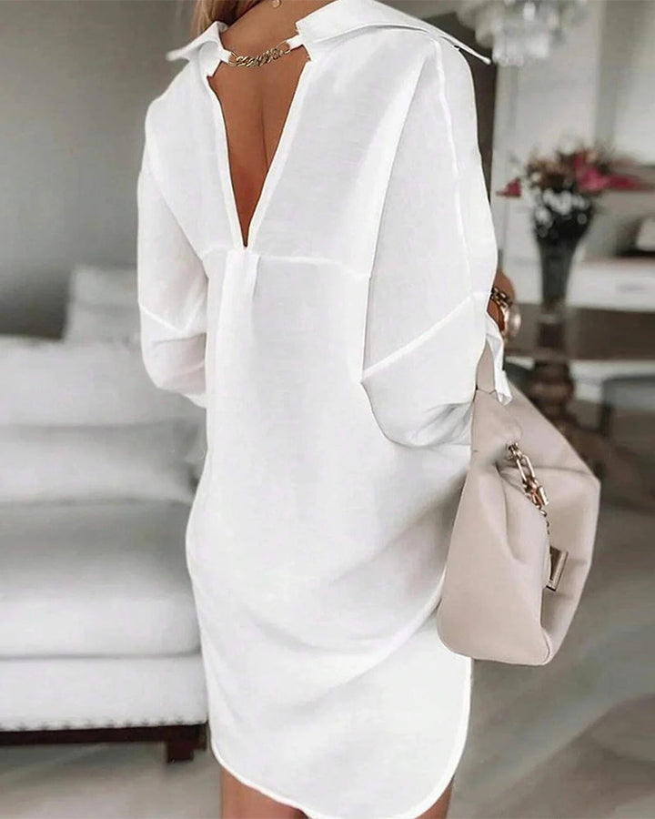 Robe 100% Coton Broderie Ajourée Dos En V Mode