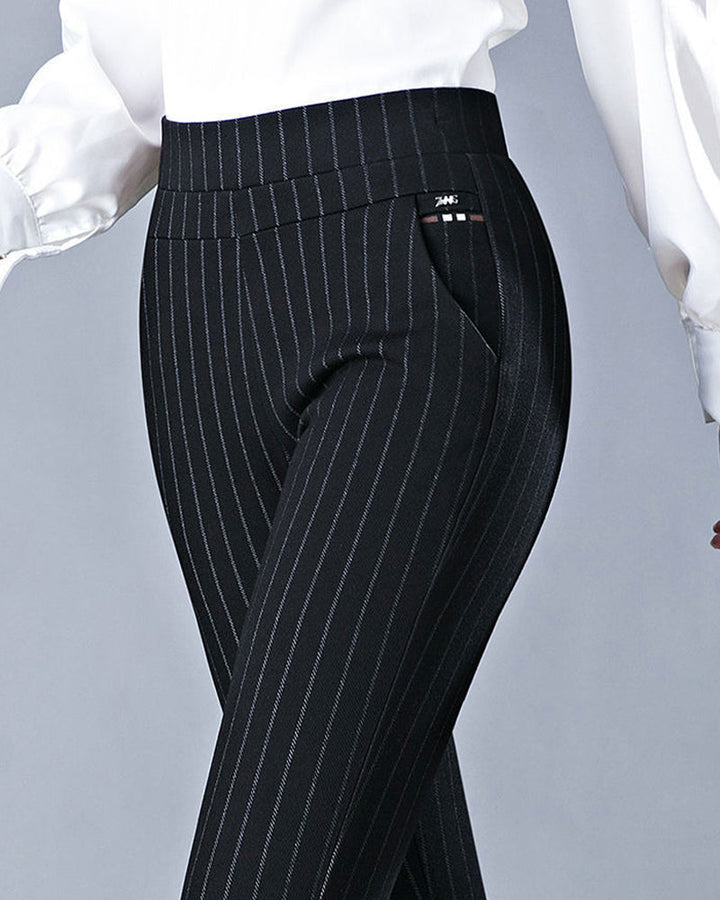 Pantalon taille haute décontracté avec poches
