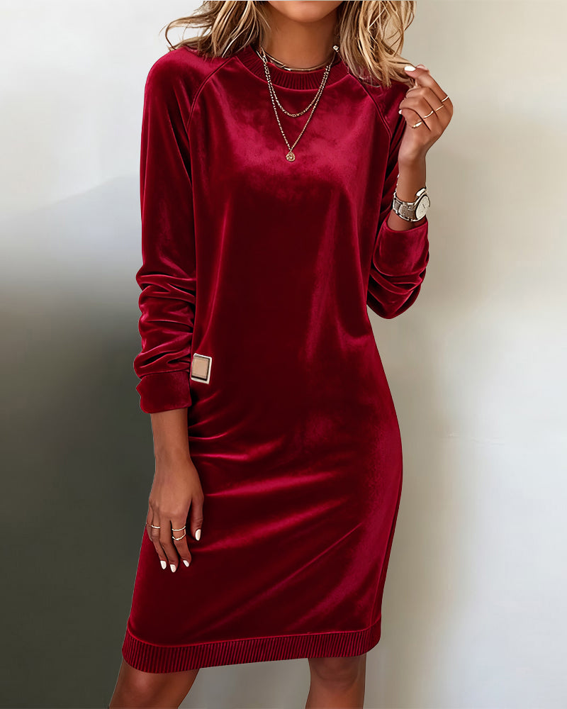 Robe Tendance Col Rond Manches Longues