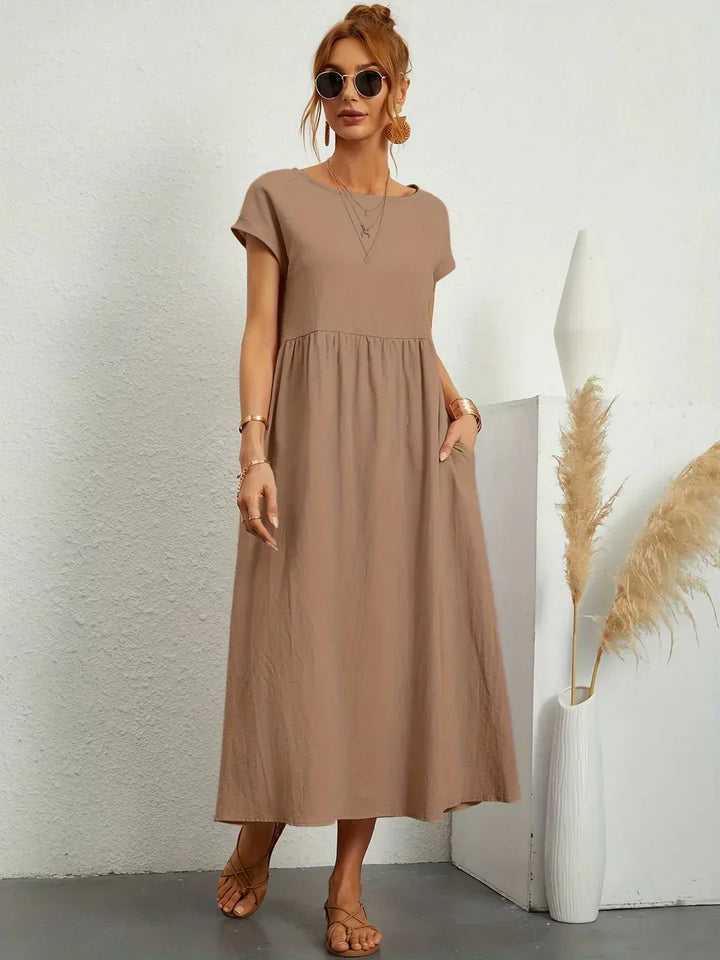 Isa — Robe midi fluide élégance intemporelle