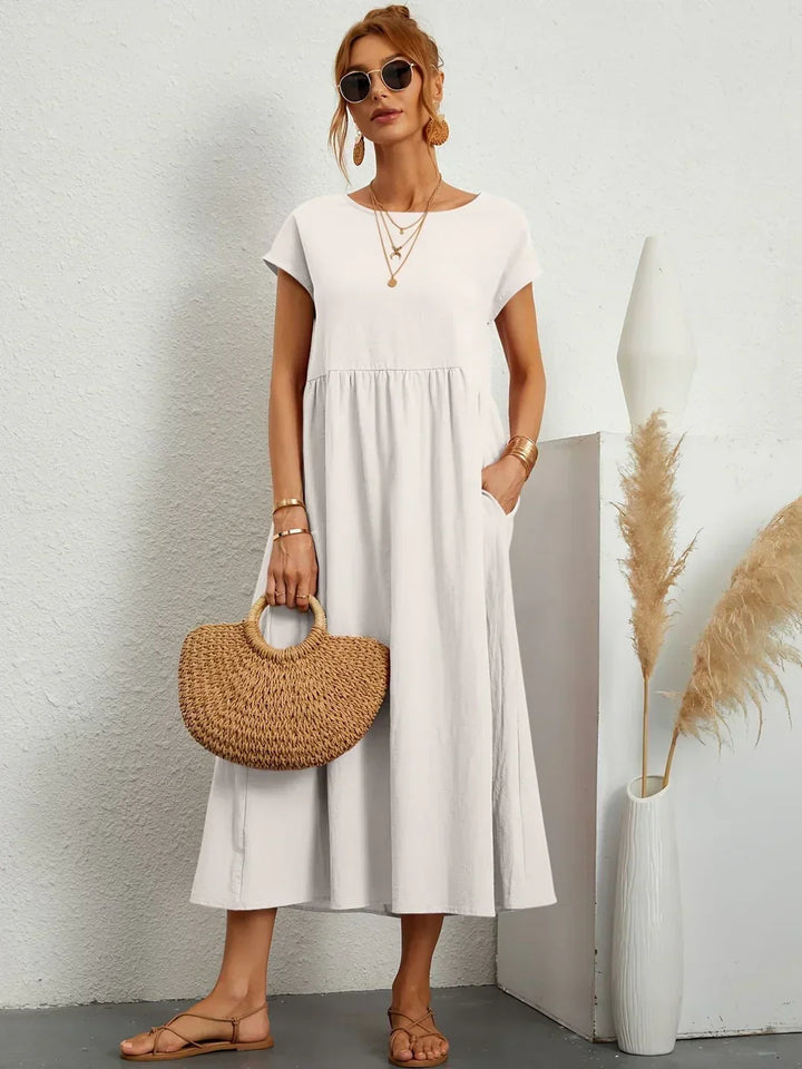 Isa — Robe midi fluide élégance intemporelle