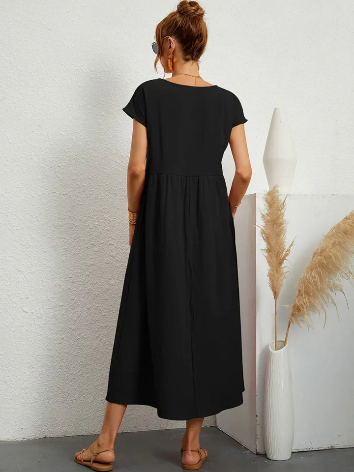 Isa — Robe midi fluide élégance intemporelle