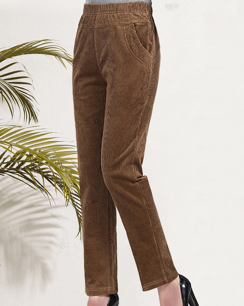 Pantalon de poche décontracté de couleur unie