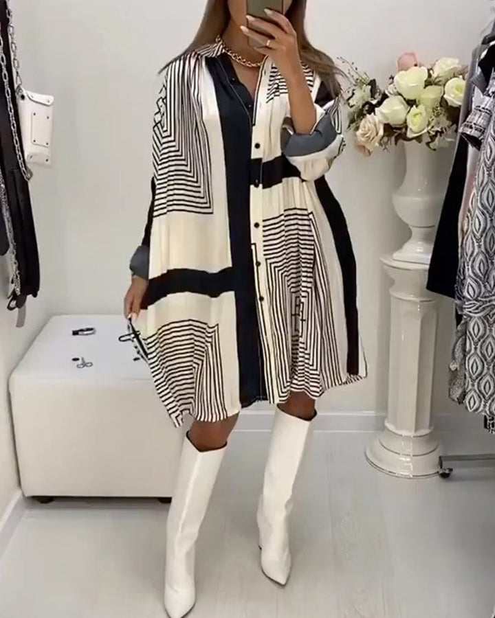 Robe avec boutons et imprimé