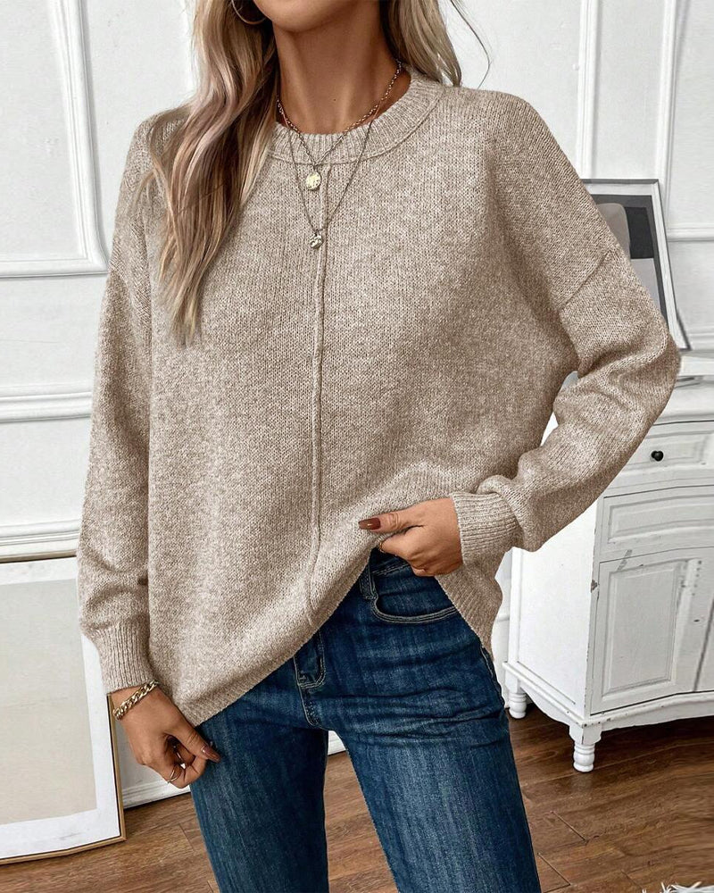 Pull Col Rond Décontracté Ample