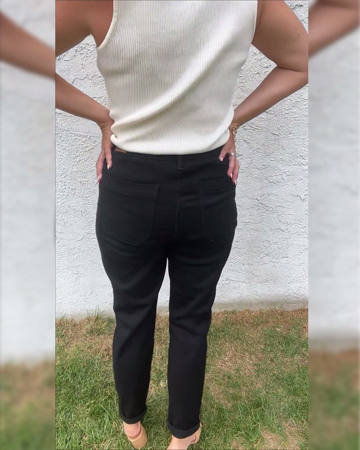 Pantalon Uni Décontracté Extensible